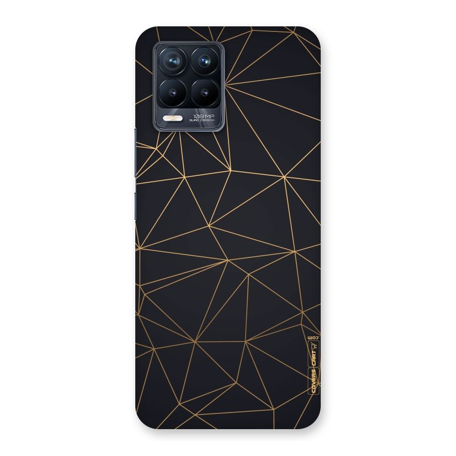 Black Golden Lines Back Case for Realme 8 Pro