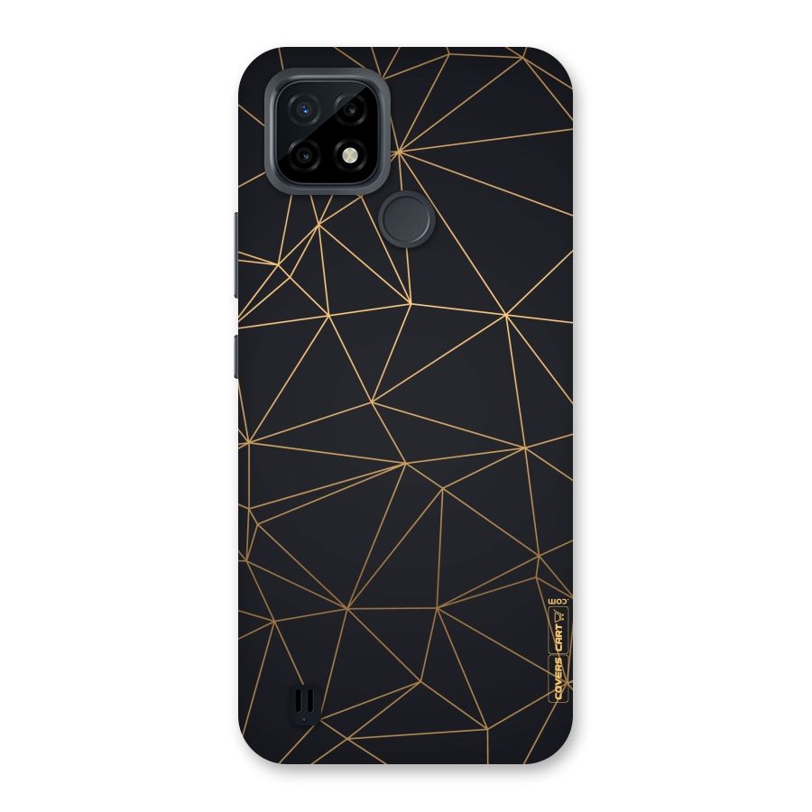 Black Golden Lines Back Case for Realme C21