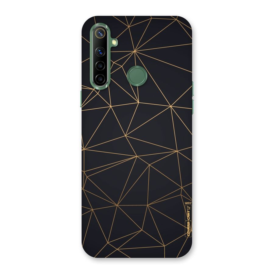 Black Golden Lines Back Case for Realme Narzo 10