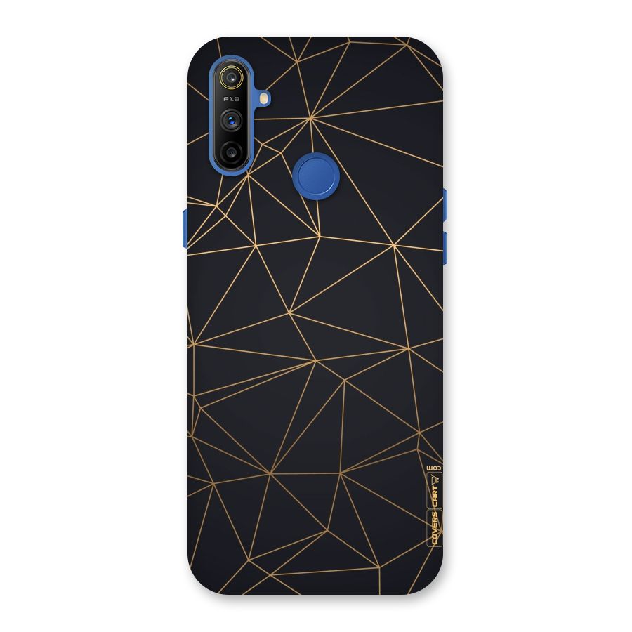Black Golden Lines Back Case for Realme Narzo 10A