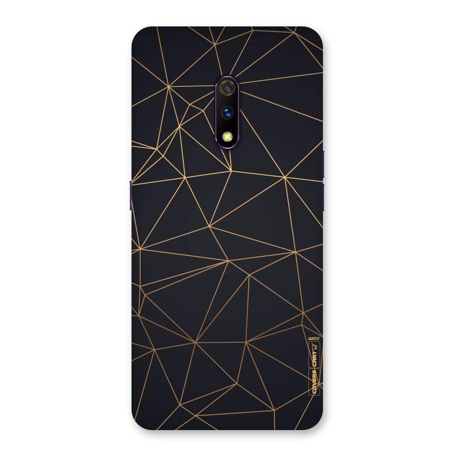 Black Golden Lines Back Case for Realme X