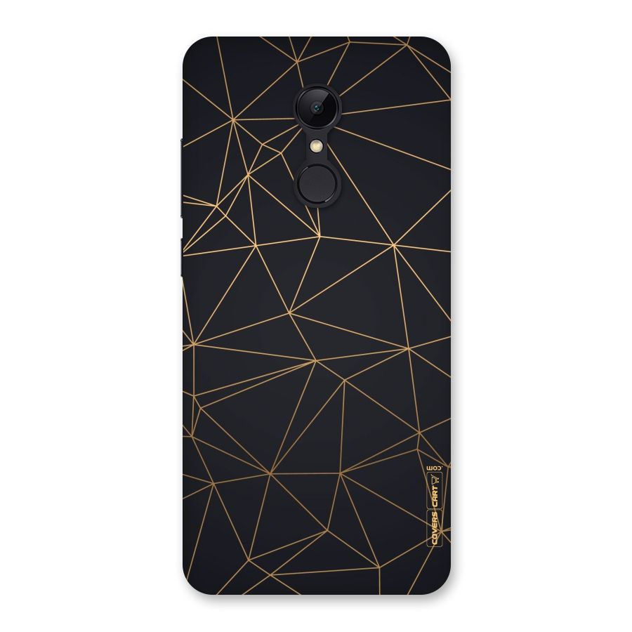 Black Golden Lines Back Case for Redmi 5