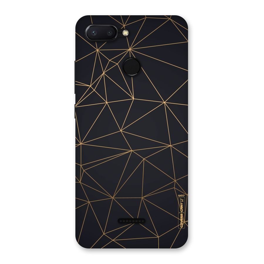 Black Golden Lines Back Case for Redmi 6