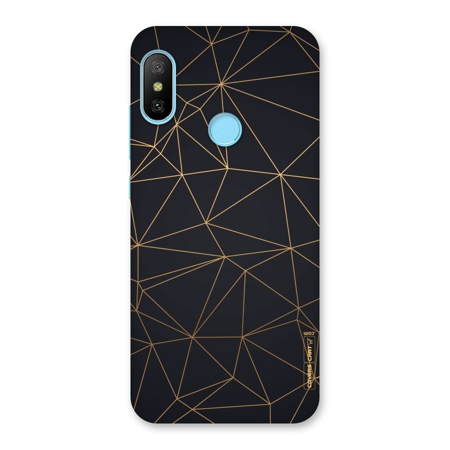 Black Golden Lines Back Case for Redmi 6 Pro