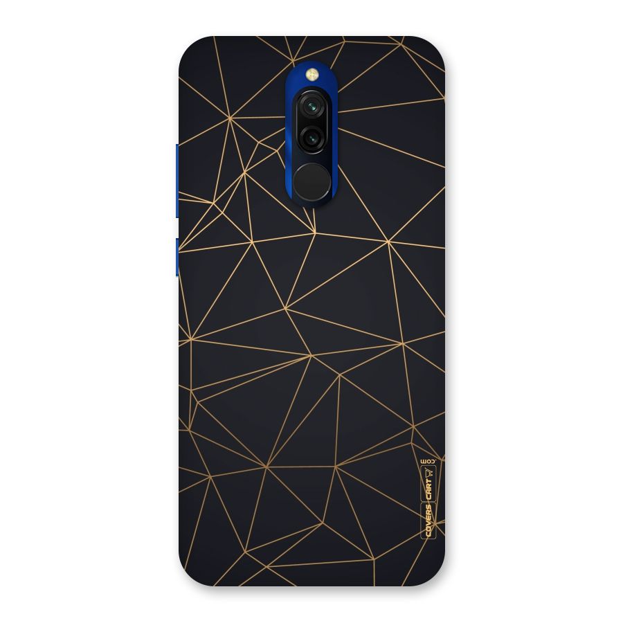 Black Golden Lines Back Case for Redmi 8