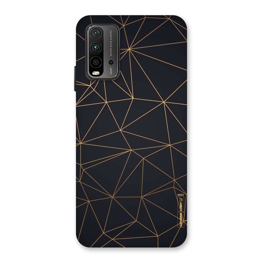 Black Golden Lines Back Case for Redmi 9 Power