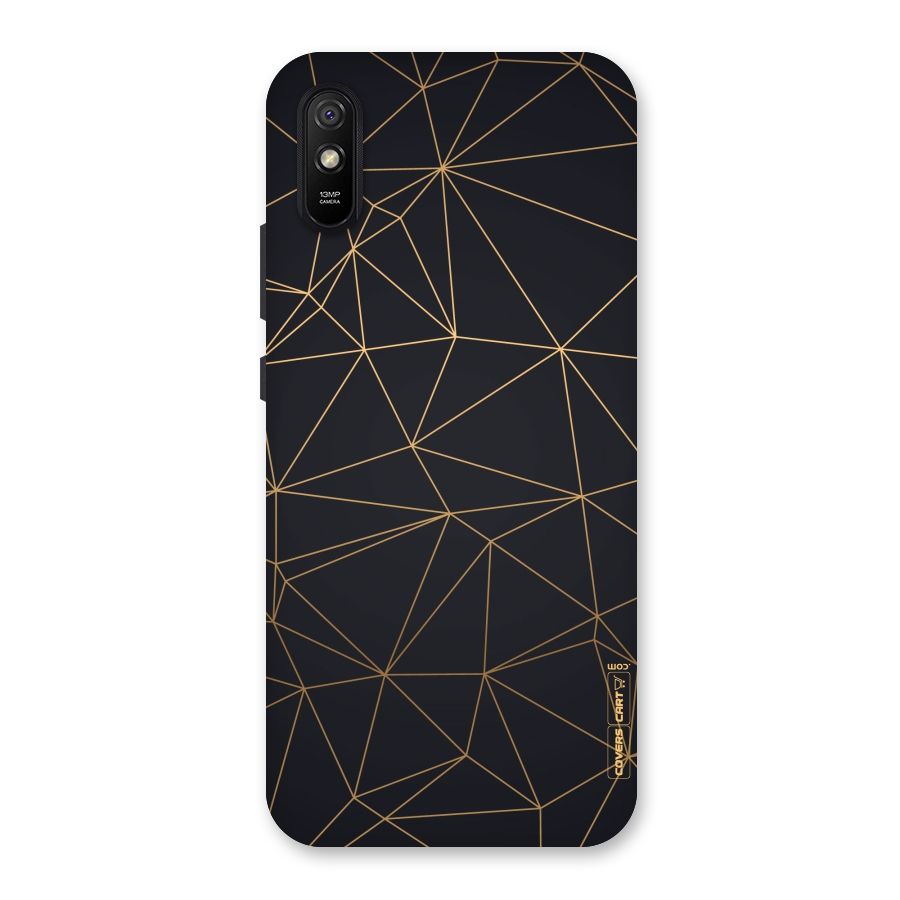 Black Golden Lines Back Case for Redmi 9i
