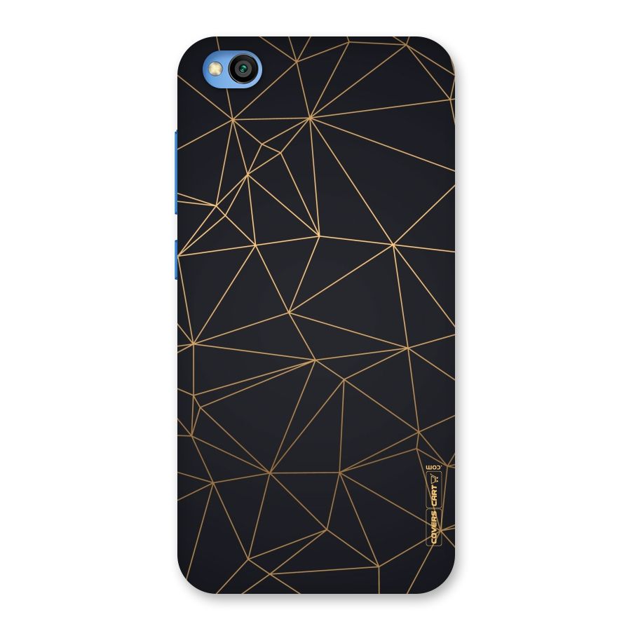 Black Golden Lines Back Case for Redmi Go