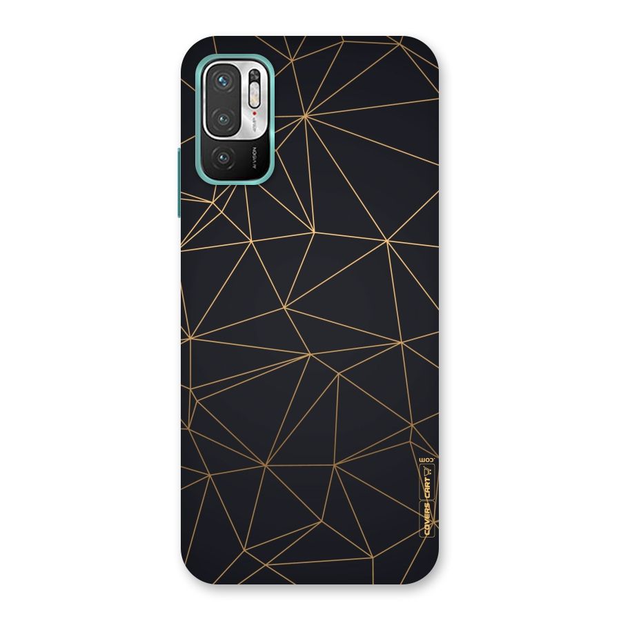 Black Golden Lines Back Case for Redmi Note 10T 5G