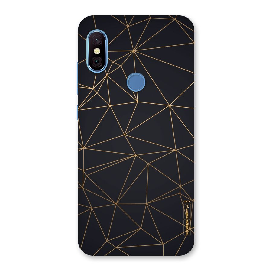 Black Golden Lines Back Case for Redmi Note 6 Pro