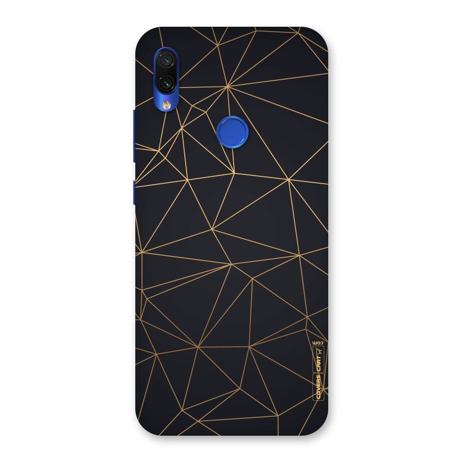 Black Golden Lines Back Case for Redmi Note 7S