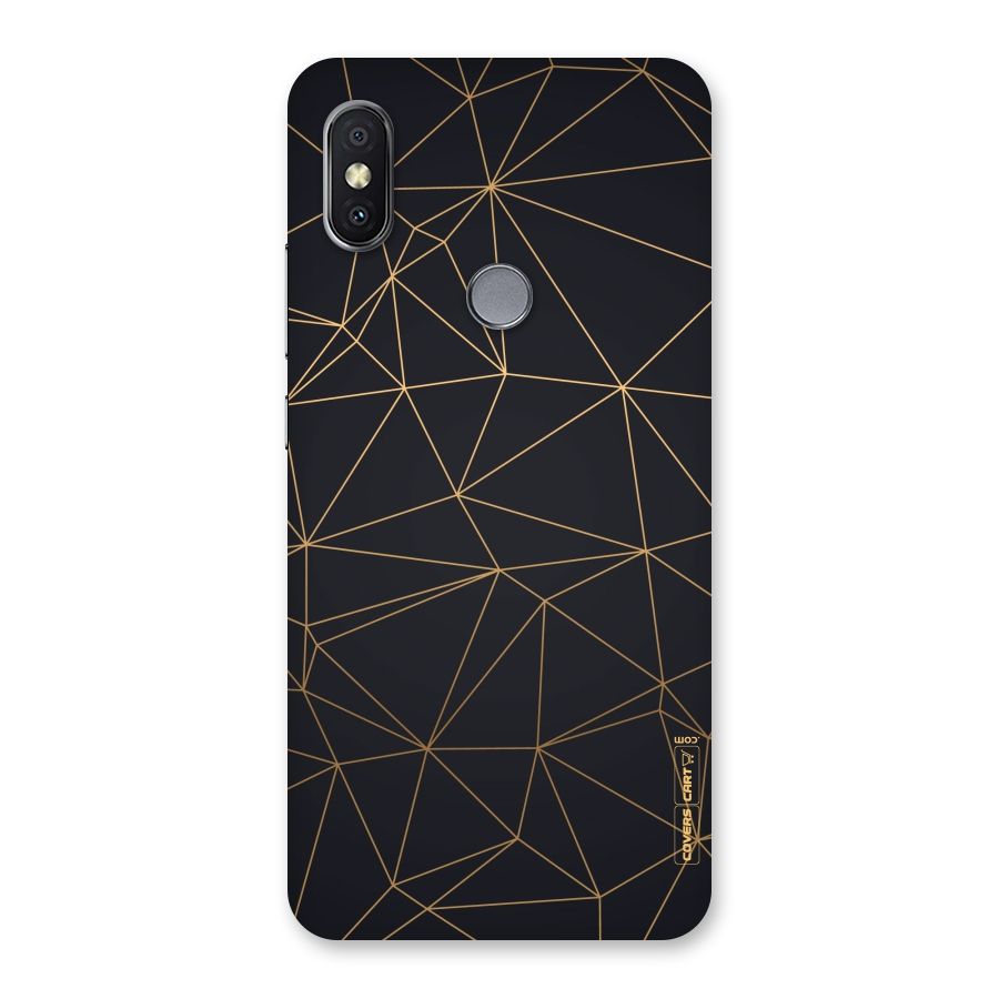 Black Golden Lines Back Case for Redmi Y2