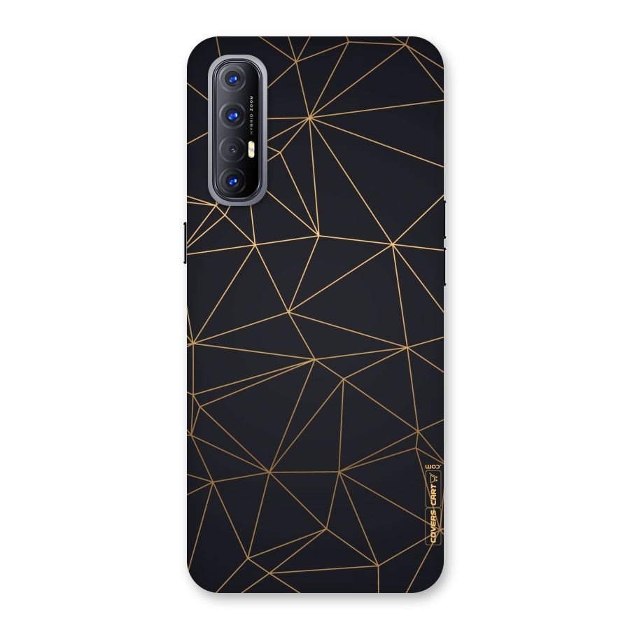 Black Golden Lines Back Case for Reno3 Pro