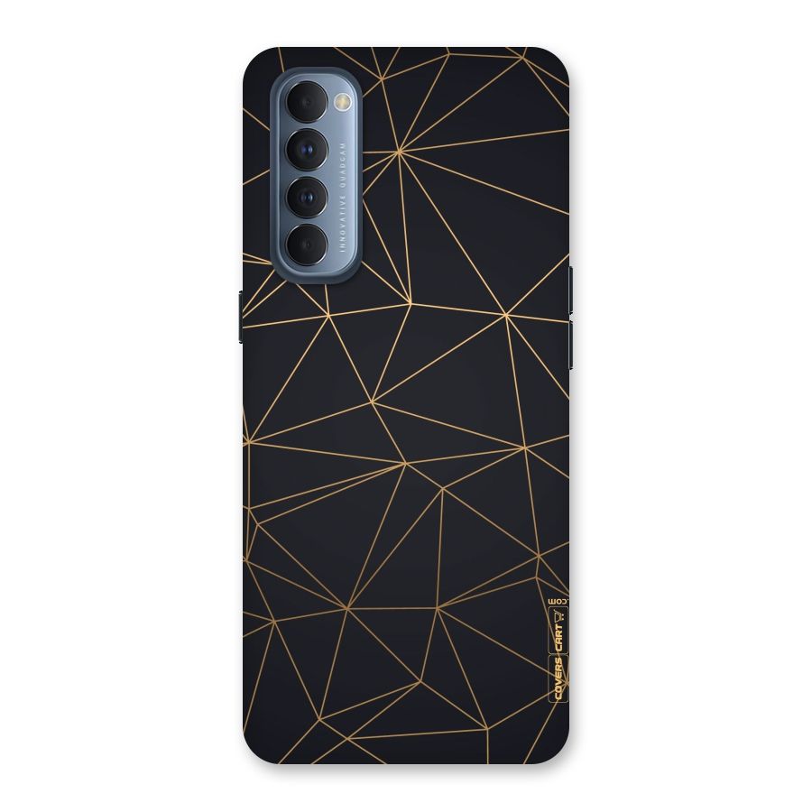 Black Golden Lines Back Case for Reno4 Pro