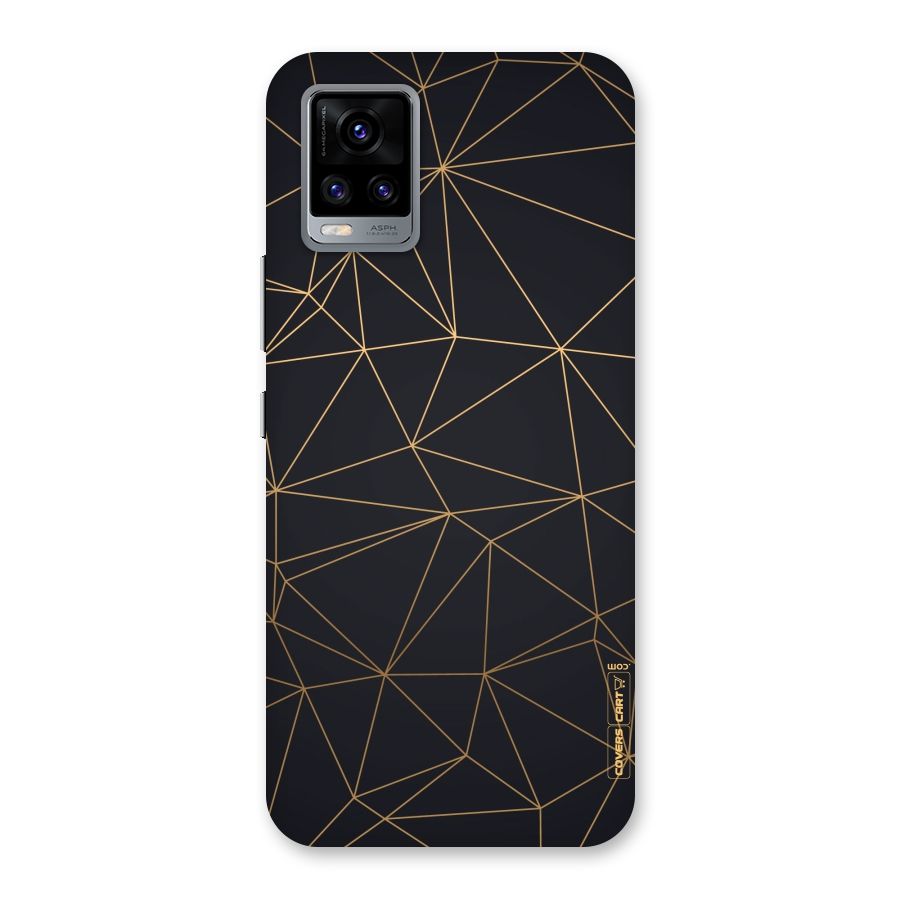 Black Golden Lines Back Case for Vivo V20