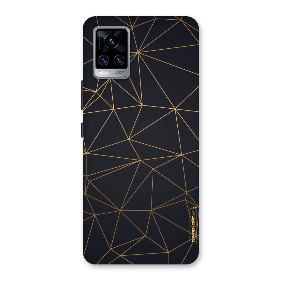 Black Golden Lines Back Case for Vivo V20 Pro