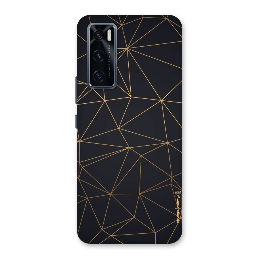 Black Golden Lines Back Case for Vivo V20 SE