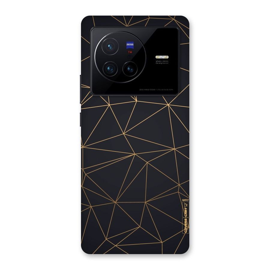 Black Golden Lines Back Case for Vivo X80