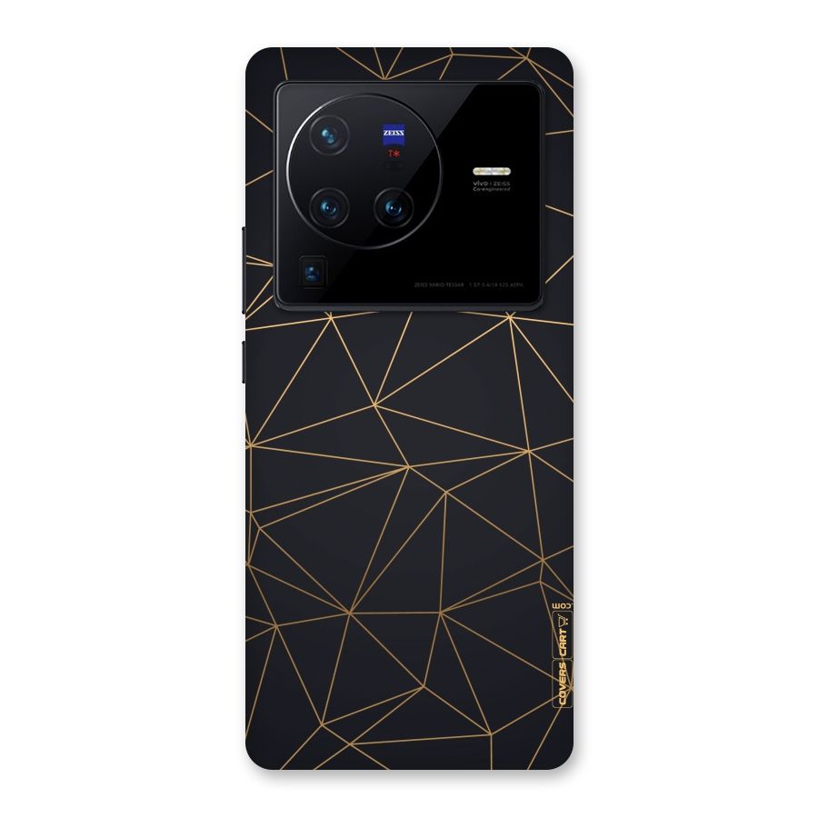 Black Golden Lines Back Case for Vivo X80 Pro