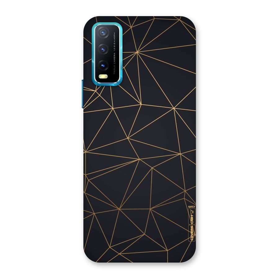 Black Golden Lines Back Case for Vivo Y20A