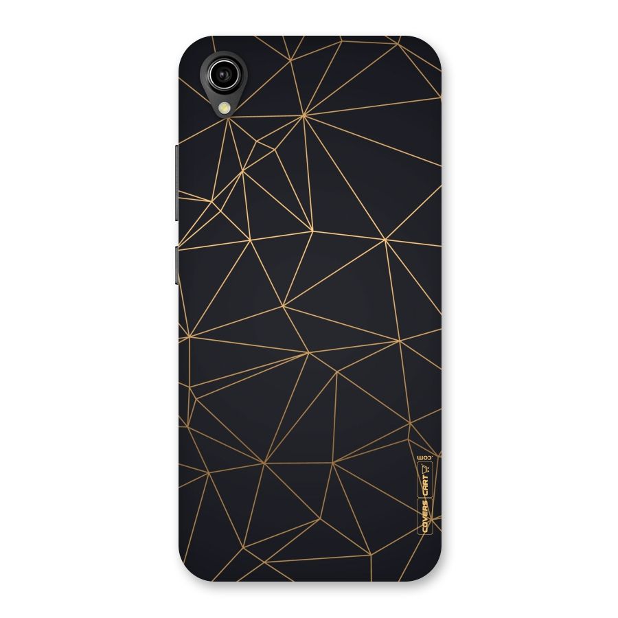 Black Golden Lines Back Case for Vivo Y90