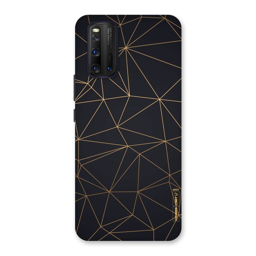 Black Golden Lines Back Case for Vivo iQOO 3