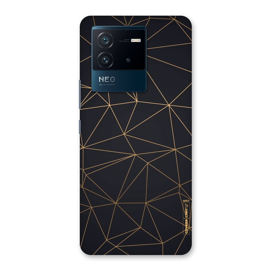 Black Golden Lines Back Case for Vivo iQOO Neo 6 5G