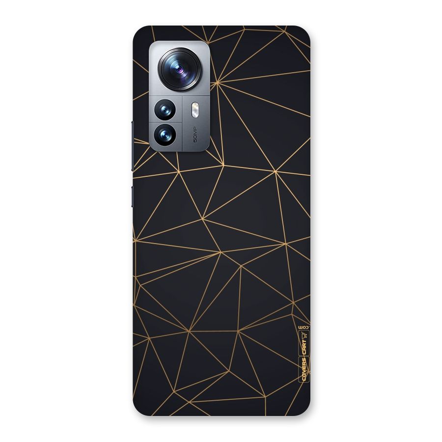 Black Golden Lines Back Case for Xiaomi 12 Pro