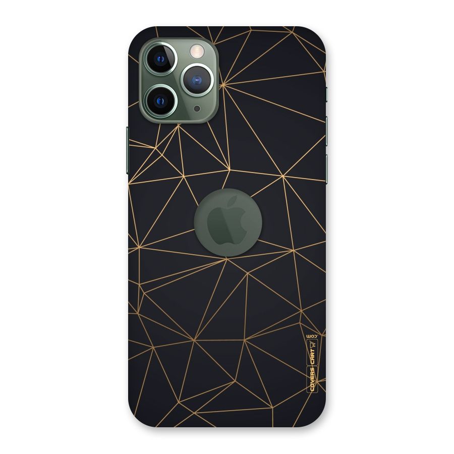 Black Golden Lines Back Case for iPhone 11 Pro Logo  Cut