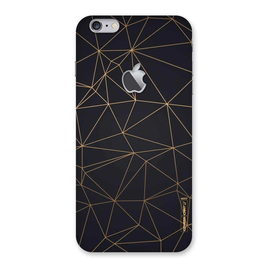 Black Golden Lines Back Case for iPhone 6 Plus 6S Plus Logo Cut