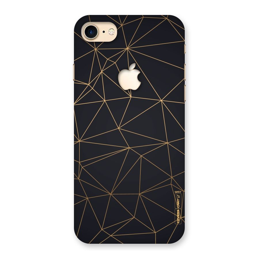 Black Golden Lines Back Case for iPhone 7 Apple Cut