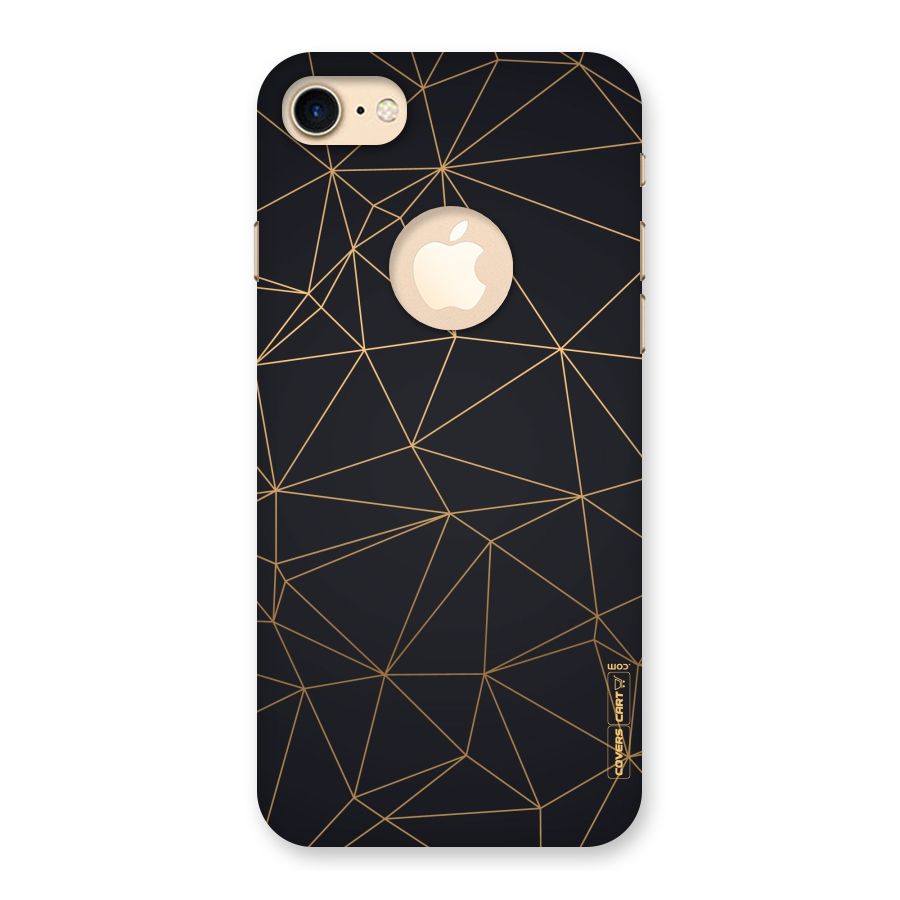 Black Golden Lines Back Case for iPhone 7 Logo Cut