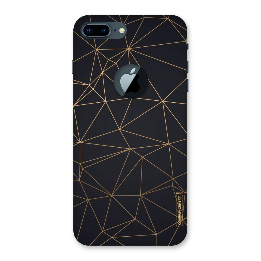 Black Golden Lines Back Case for iPhone 7 Plus Logo Cut
