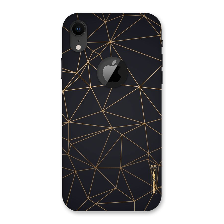 Black Golden Lines Back Case for iPhone XR Logo Cut