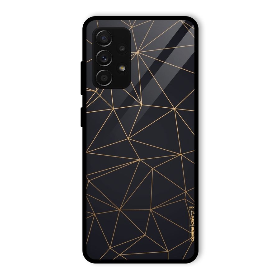 Black Golden Lines Glass Back Case for Galaxy A53 5G
