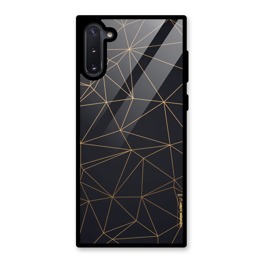 Black Golden Lines Glass Back Case for Galaxy Note 10