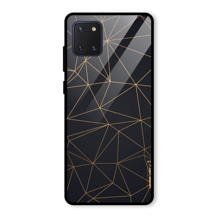 Black Golden Lines Glass Back Case for Galaxy Note 10 Lite