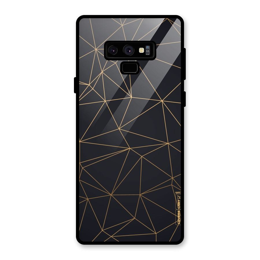 Black Golden Lines Glass Back Case for Galaxy Note 9