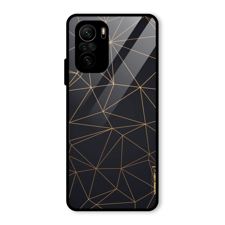 Black Golden Lines Glass Back Case for Mi 11X Pro