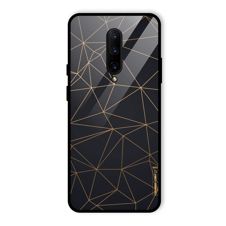 Black Golden Lines Glass Back Case for OnePlus 7 Pro