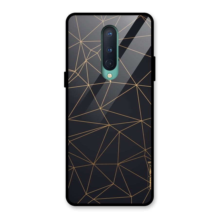 Black Golden Lines Glass Back Case for OnePlus 8