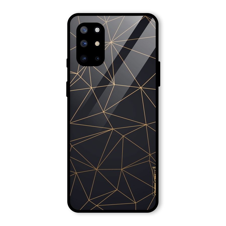 Black Golden Lines Glass Back Case for OnePlus 8T