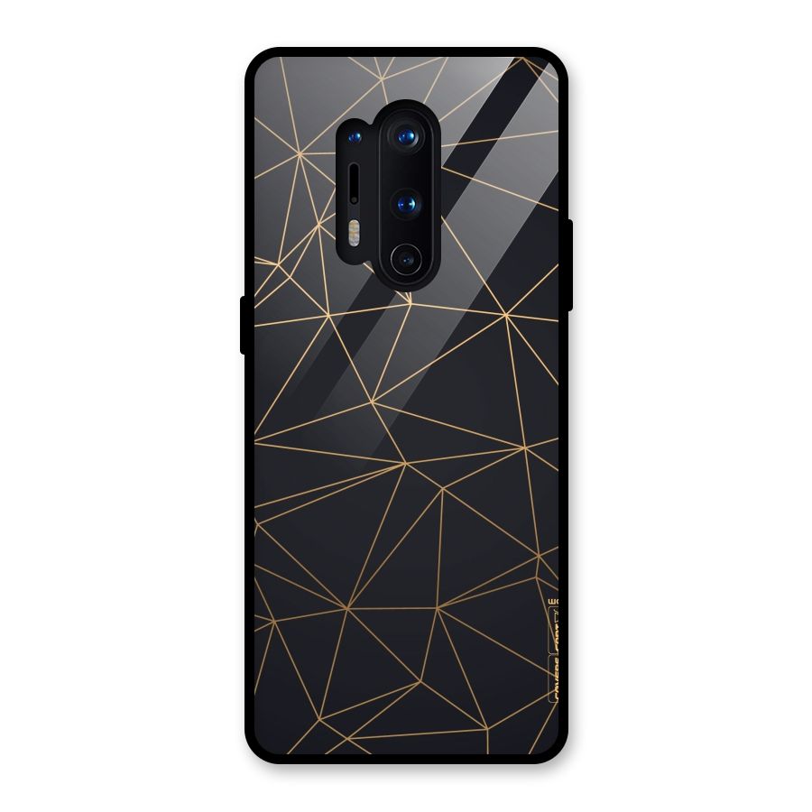 Black Golden Lines Glass Back Case for OnePlus 8 Pro