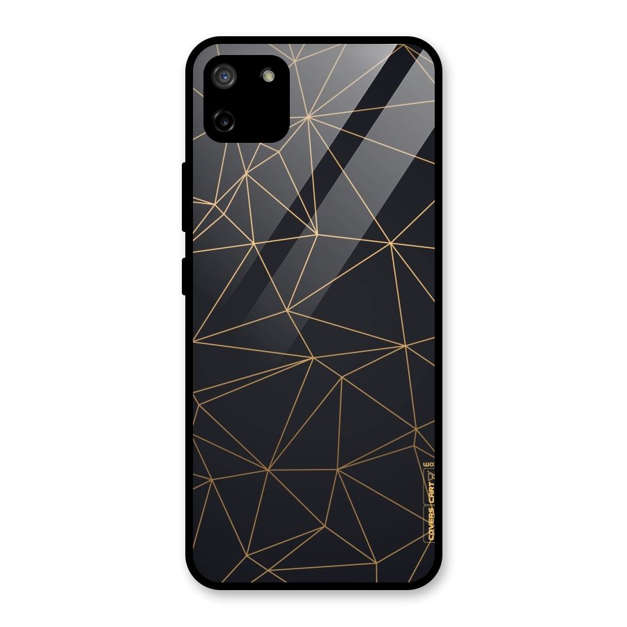 Black Golden Lines Glass Back Case for Realme C11