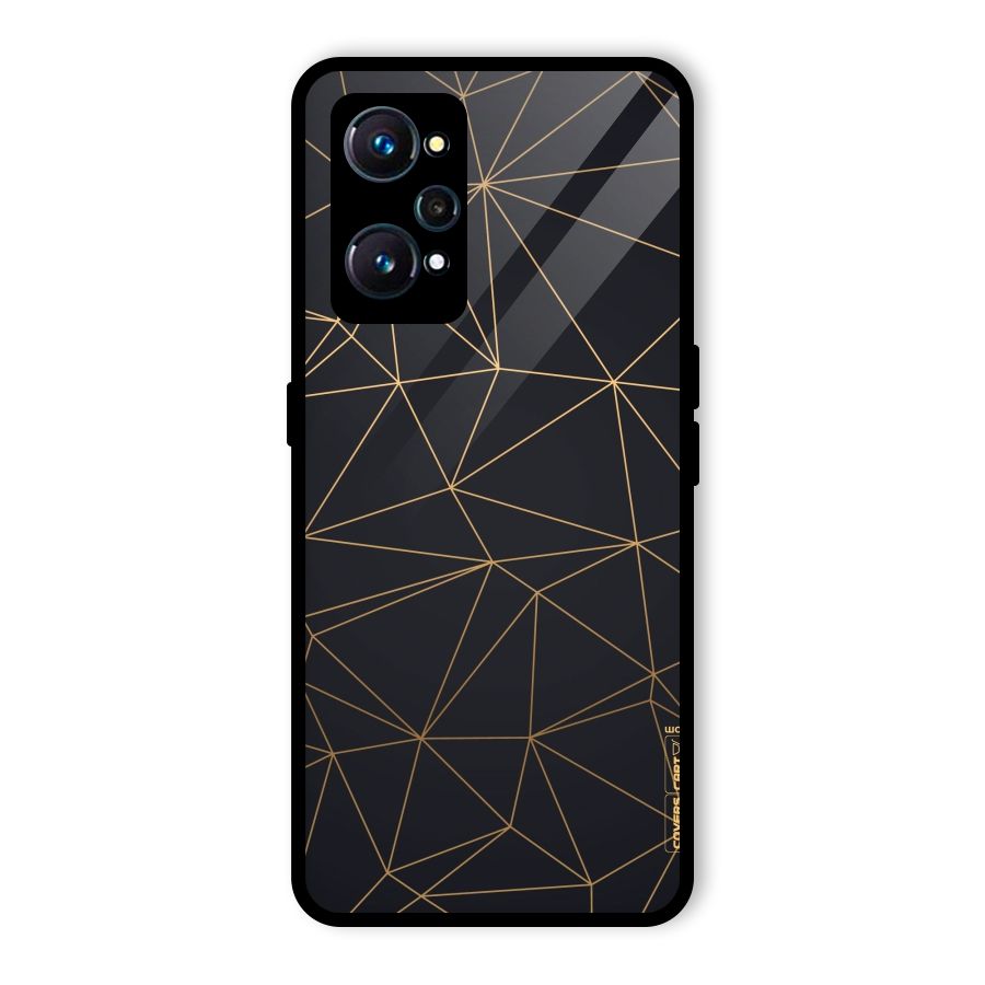 Black Golden Lines Glass Back Case for Realme GT Neo2