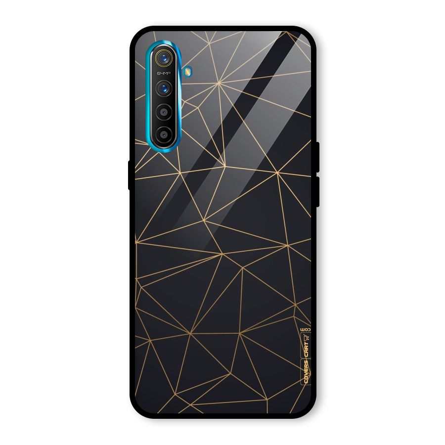 Black Golden Lines Glass Back Case for Realme X2