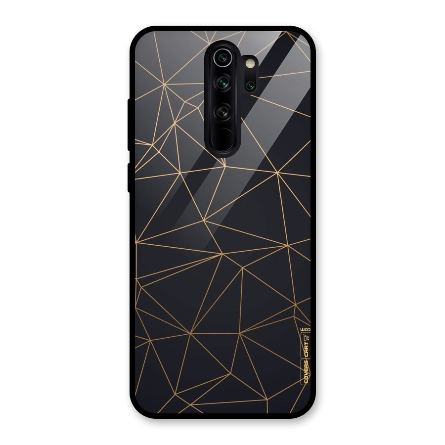 Black Golden Lines Glass Back Case for Redmi Note 8 Pro