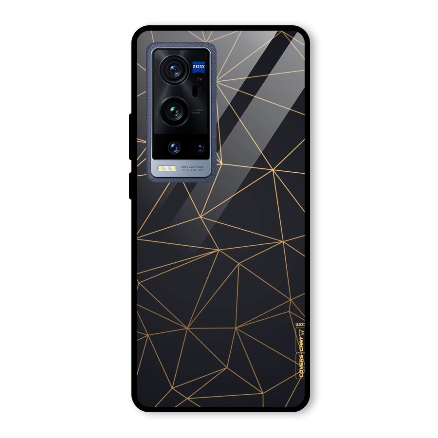 Black Golden Lines Glass Back Case for Vivo X60 Pro Plus