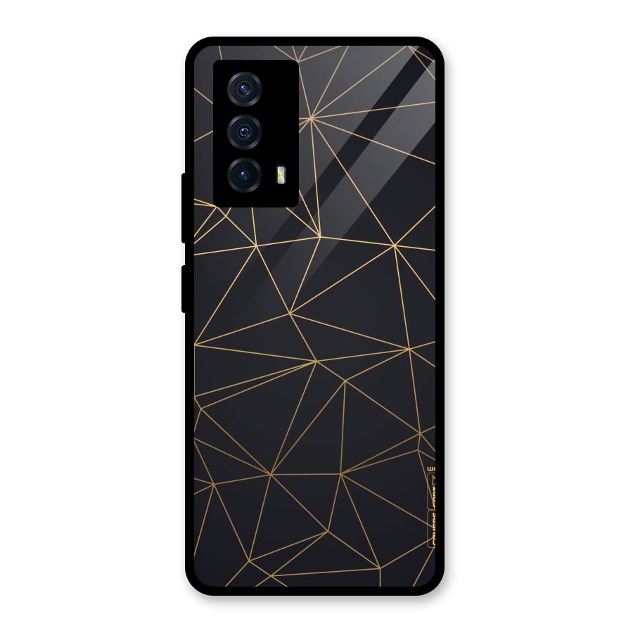 Black Golden Lines Glass Back Case for Vivo iQOO Z5