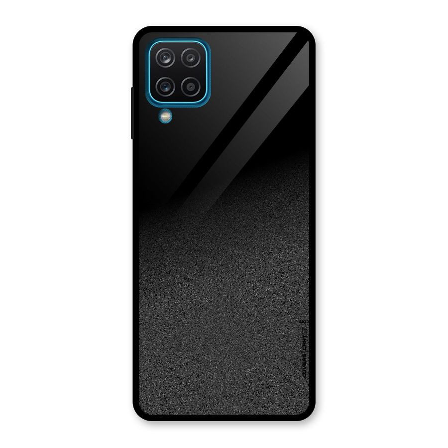Black Grey Noise Fusion Glass Back Case for Galaxy A12